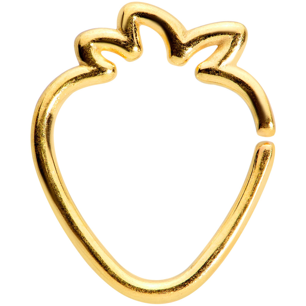 BodyCandy 16G 5/16 Gold Tone Fruit Strawberry Closure Ring — main product shot