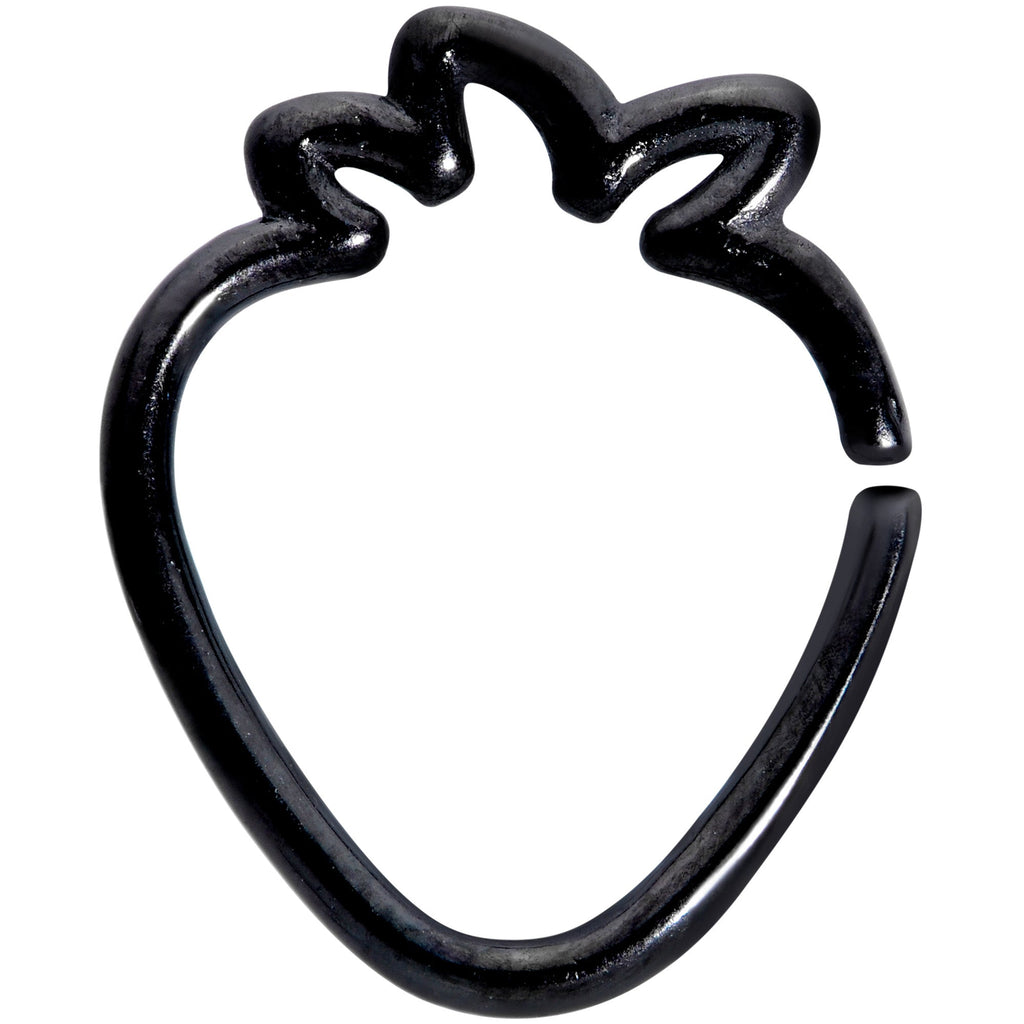 BodyCandy 16G 5/16 Black Plated Fruit Strawberry Closure Ring — main product shot