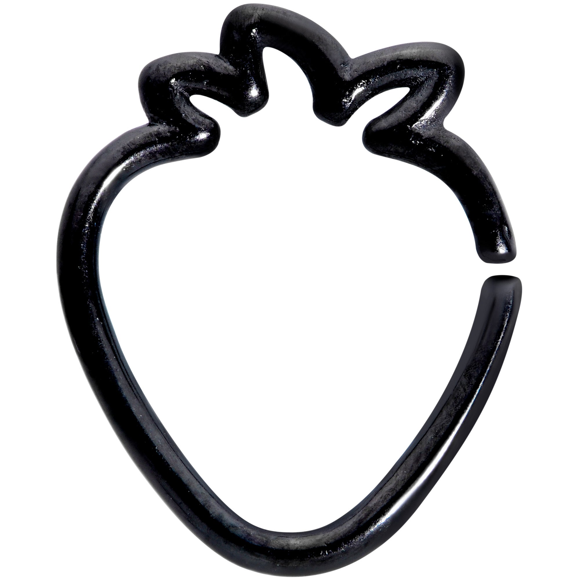 BodyCandy 16G 5/16 Black Plated Fruit Strawberry Closure Ring — main product shot