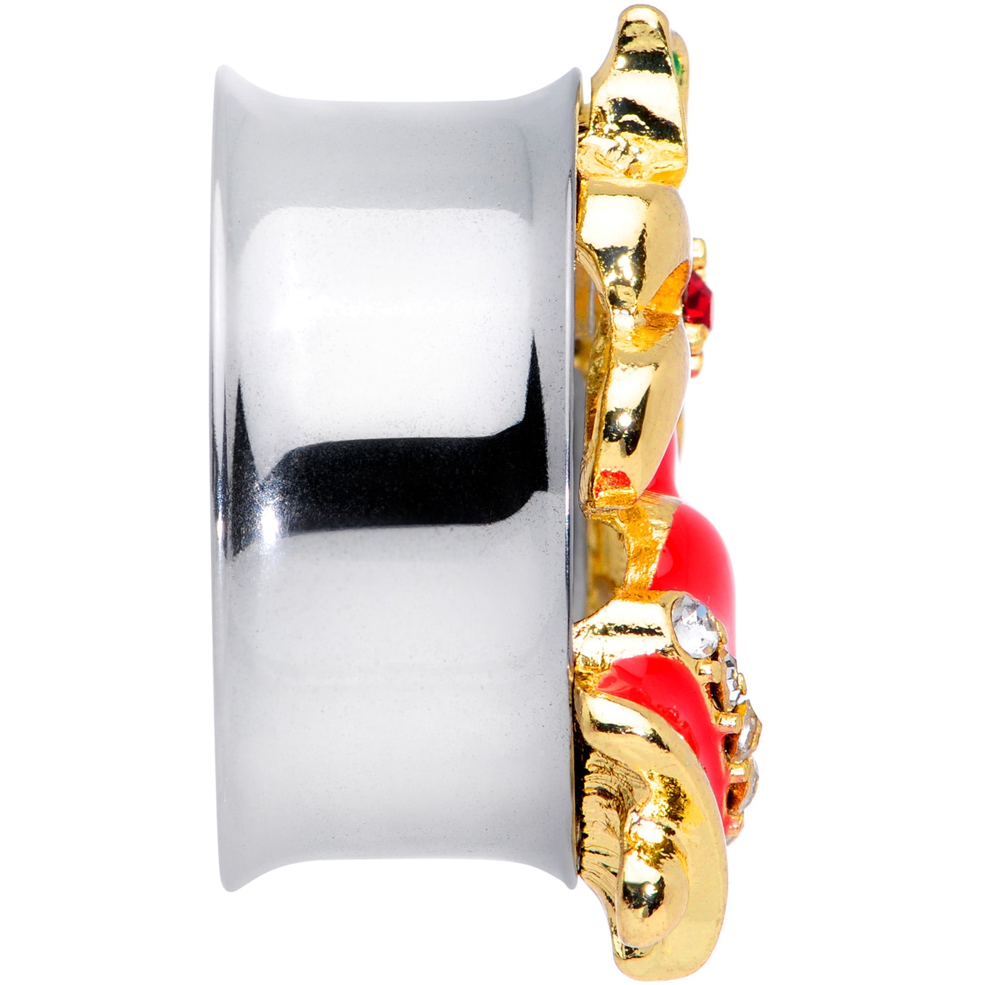 BodyCandy Clear Gem Holiday Bells Christmas Double Flare Plug Set — back view