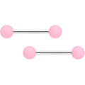 BodyCandy 14G 9/16 Petal Pink Matte Barbell Nipple Ring Set — main product shot