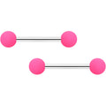BodyCandy 14G 9/16 Hot Pink Matte Barbell Nipple Ring Set — main product shot