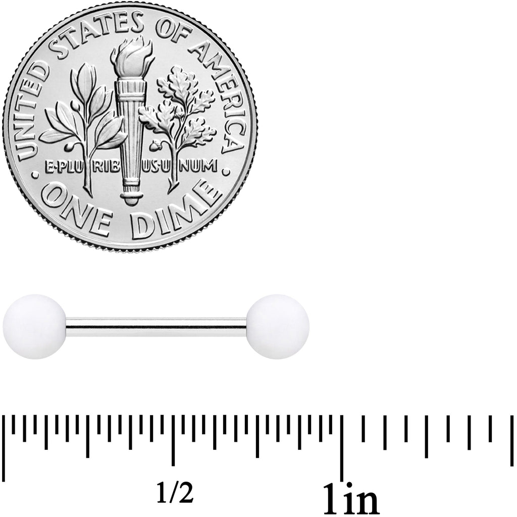 BodyCandy 14G 9/16 White Matte Barbell Nipple Ring Set — lifestyle context