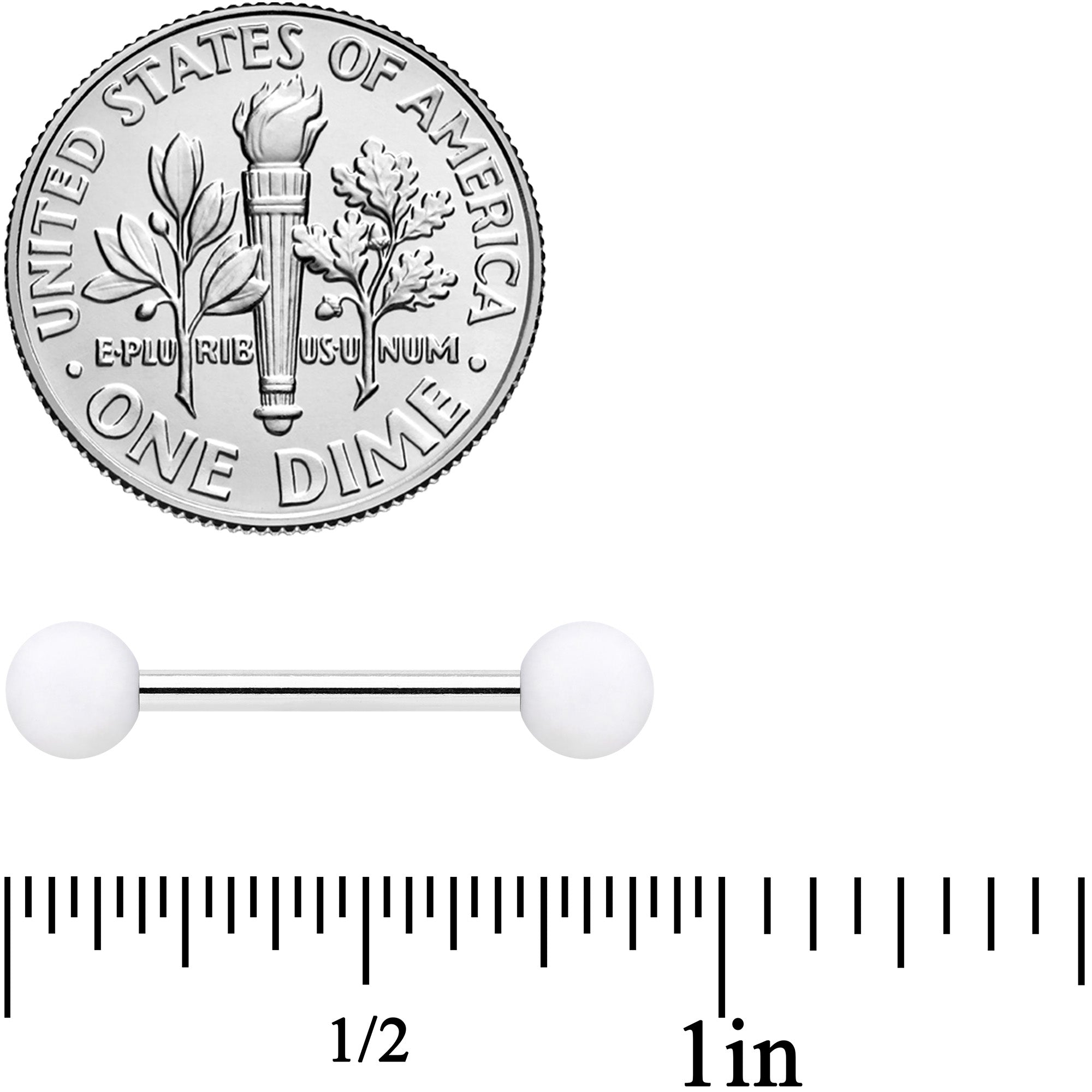 BodyCandy 14G 9/16 White Matte Barbell Nipple Ring Set — lifestyle context