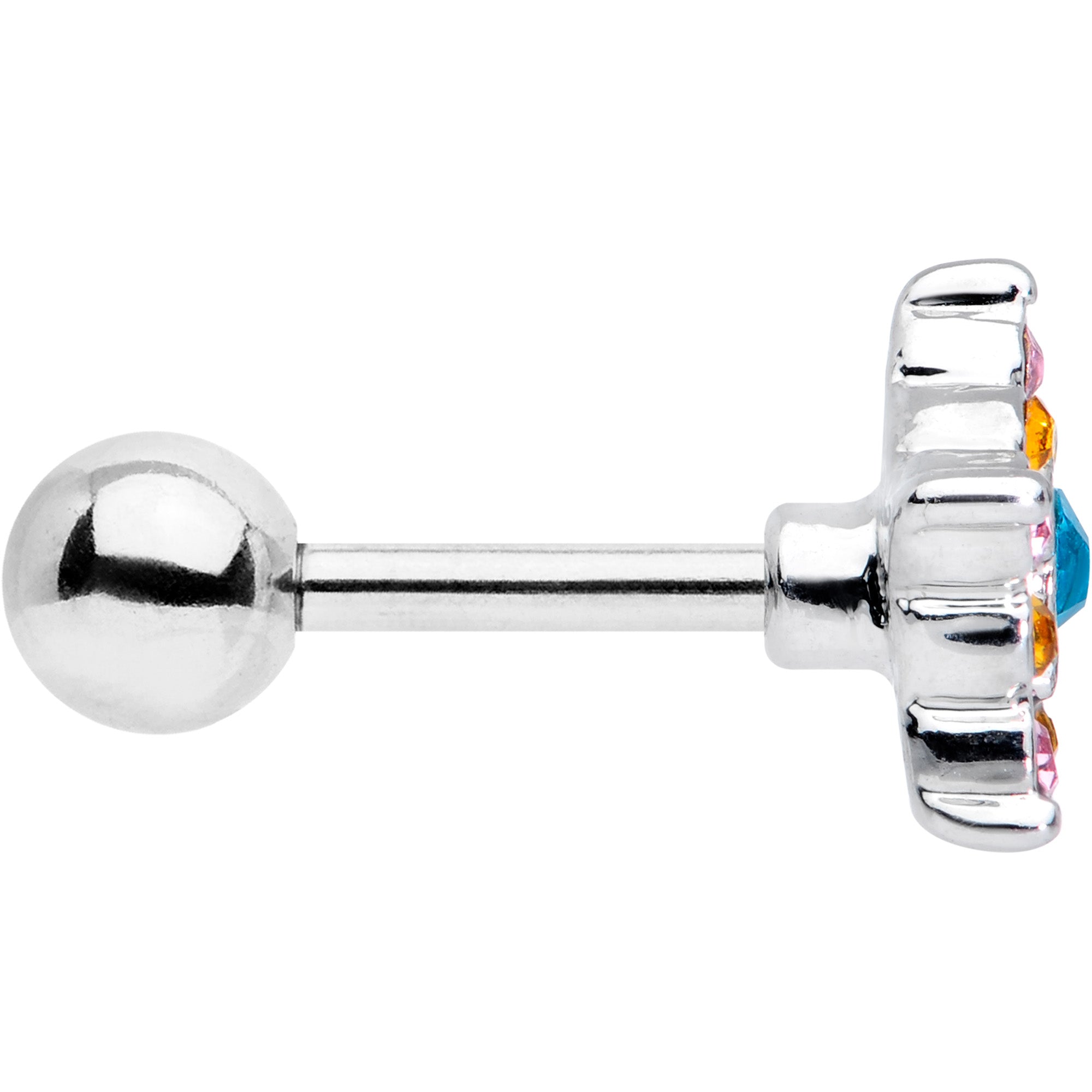 BodyCandy 16G 1/4 Pink Yellow Blue Gem Showy Star Cartilage Tragus Earring — lifestyle context