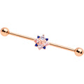 BodyCandy 14G Clear CZ Gem Rose Gold Tone Bow Star Industrial Barbell 38mm — main product shot