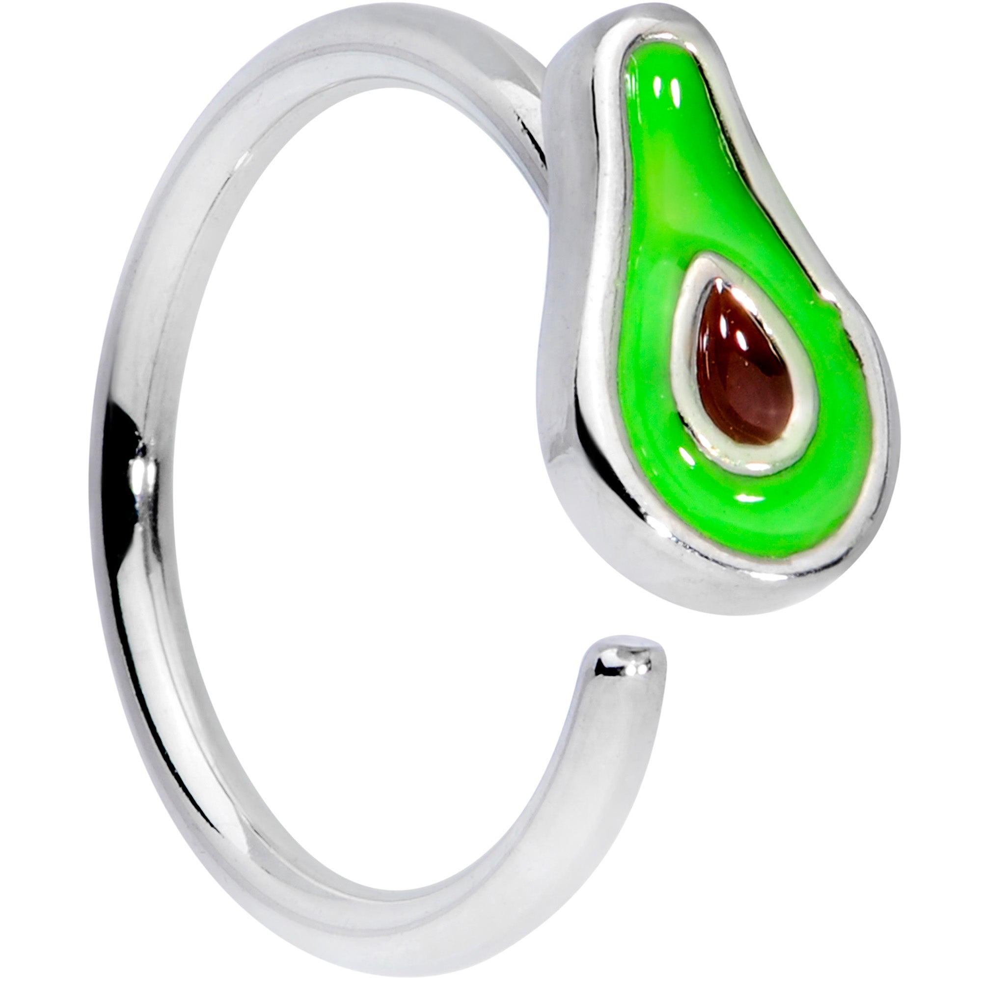 BodyCandy 16G 3/8 Green Groovy Avocado Closure Ring — main product shot