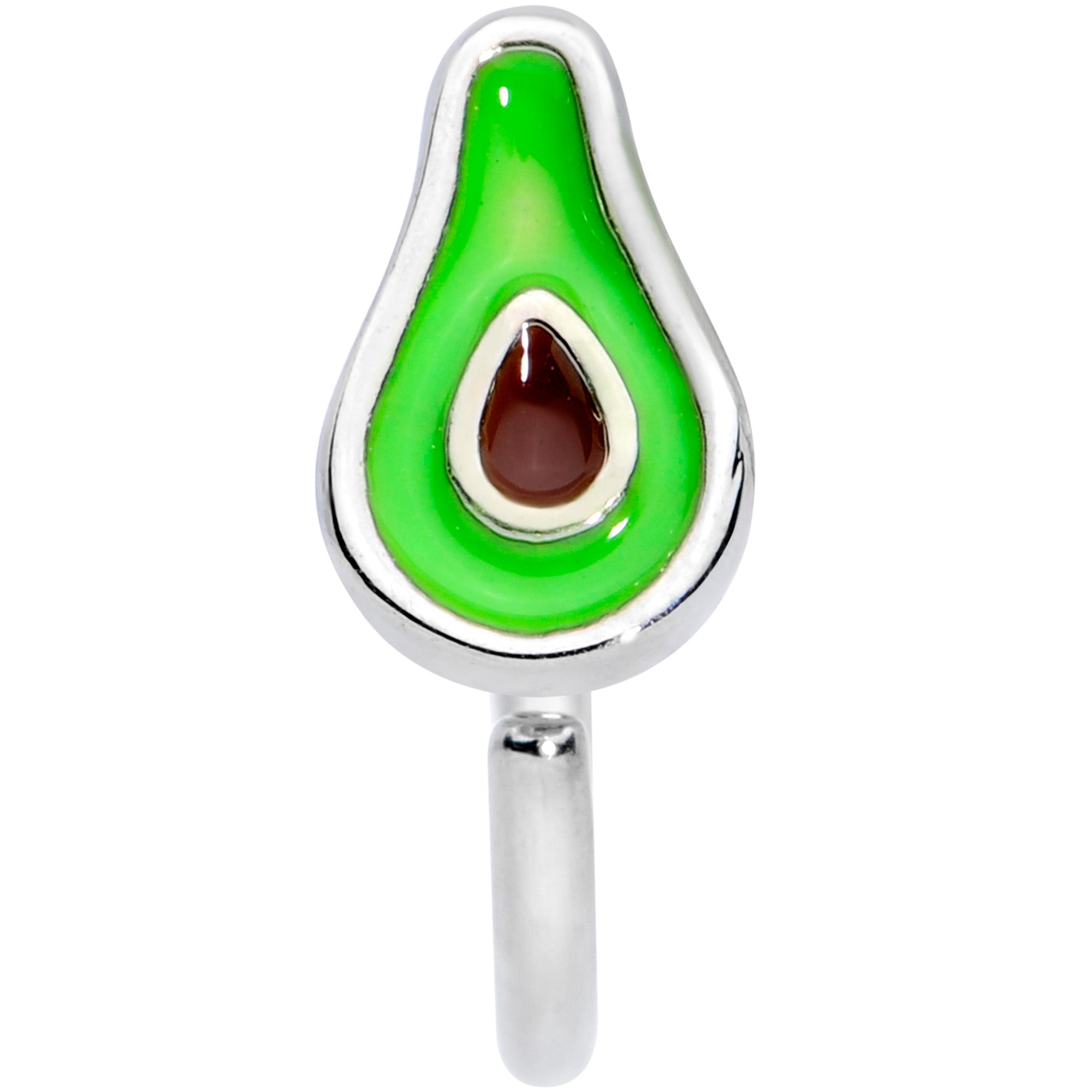 BodyCandy 16G 3/8 Green Groovy Avocado Closure Ring — detail close-up