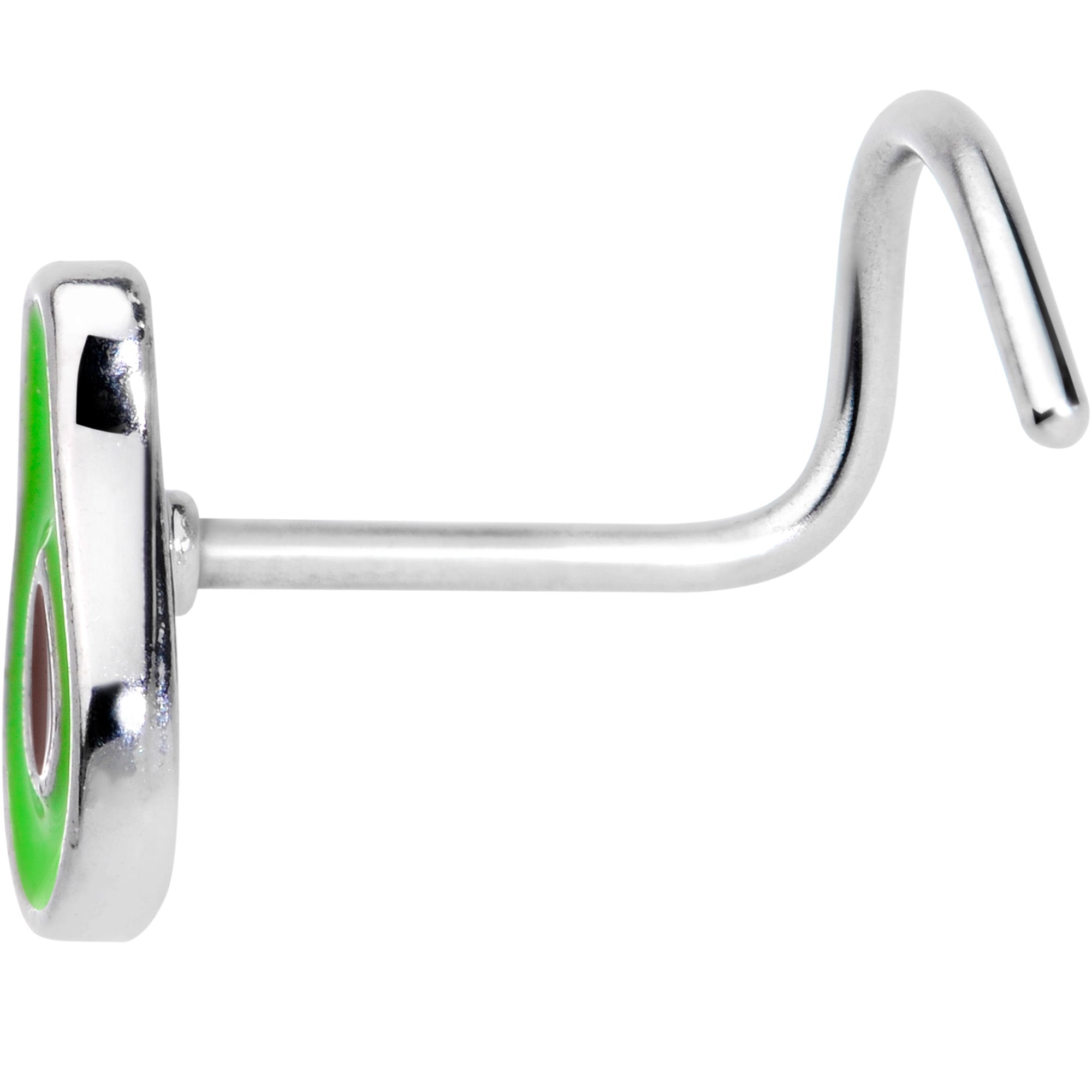 BodyCandy 20G 1/4 Groovy Avocado Nose Screw — lifestyle context