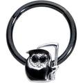 BodyCandy 16G 3/8 Black Gem Grim Reaper Halloween Hinged Segment Ring — main product shot