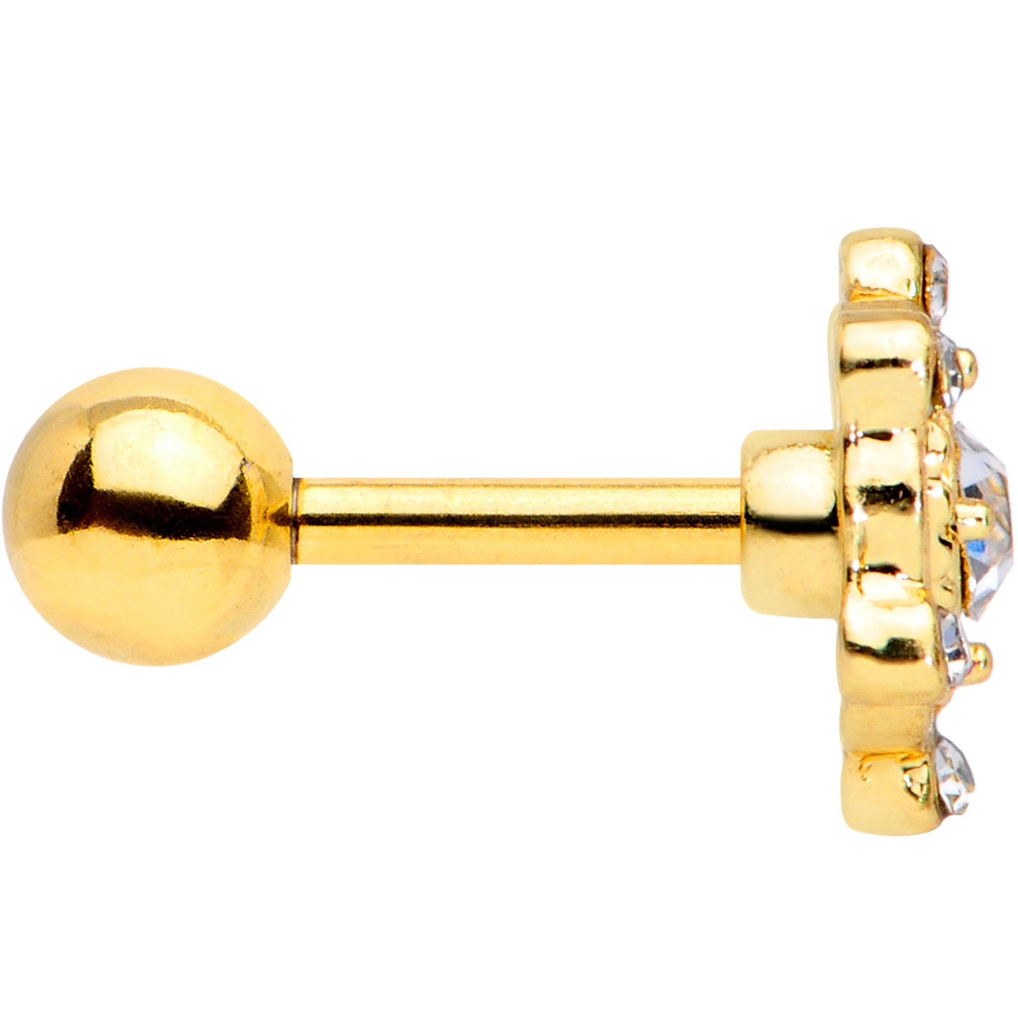 BodyCandy 16G 1/4 Clear Gem Gold Tone Open Heart Cartilage Tragus Earring — lifestyle context