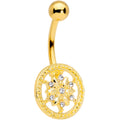 BodyCandy Clear Gem Gold Tone Floral Finery Flower Belly Ring — main product shot
