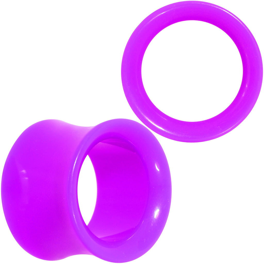 BodyCandy Purple Acrylic UV Saddle Tunnel Plug Set 12mm to 26mm — size reference