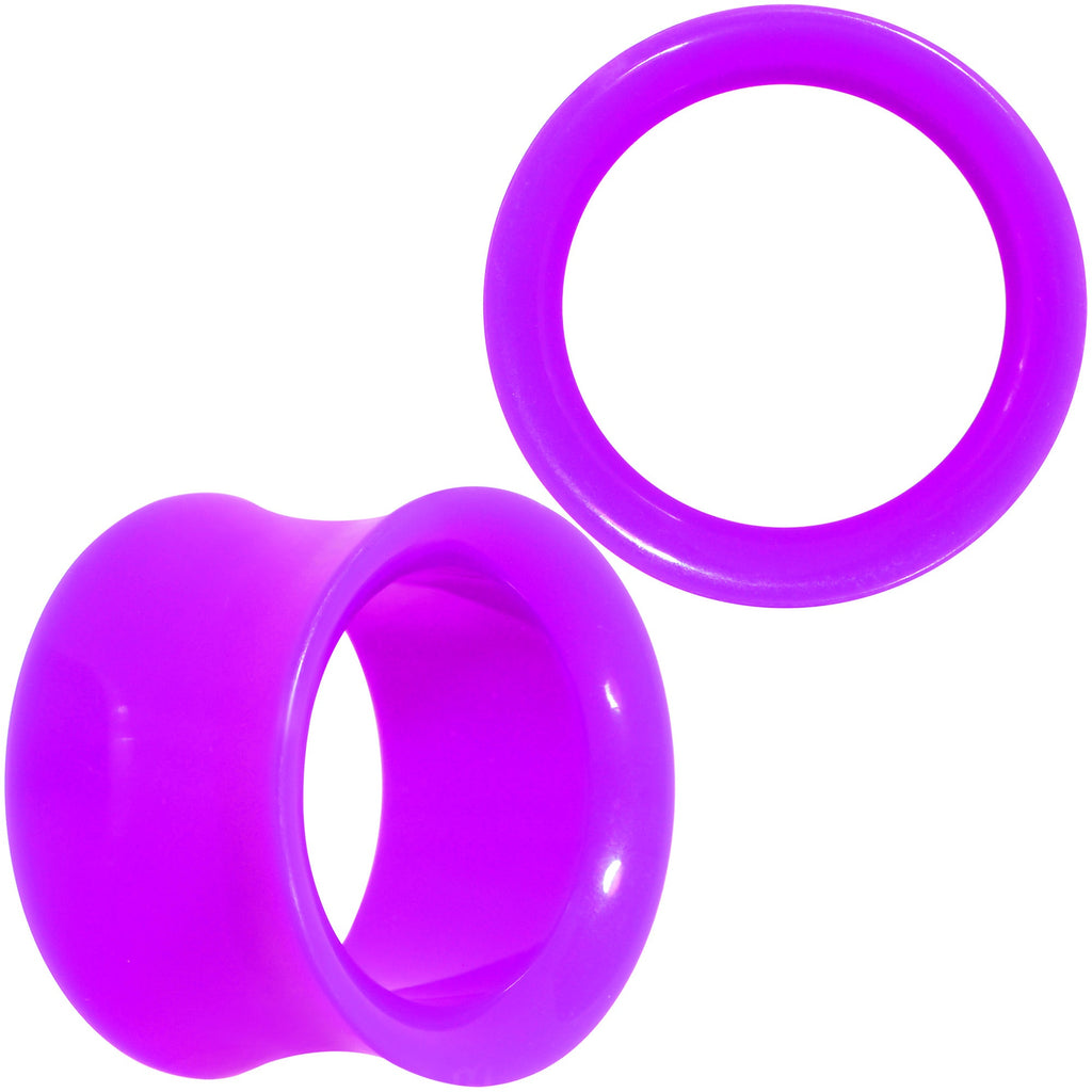 BodyCandy Purple Acrylic UV Saddle Tunnel Plug Set 12mm to 26mm — color detail