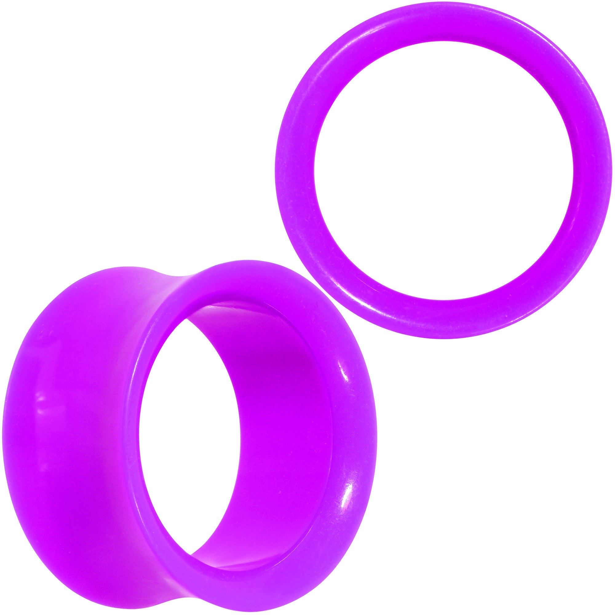 BodyCandy Purple Acrylic UV Saddle Tunnel Plug Set 12mm to 26mm — comparison shot