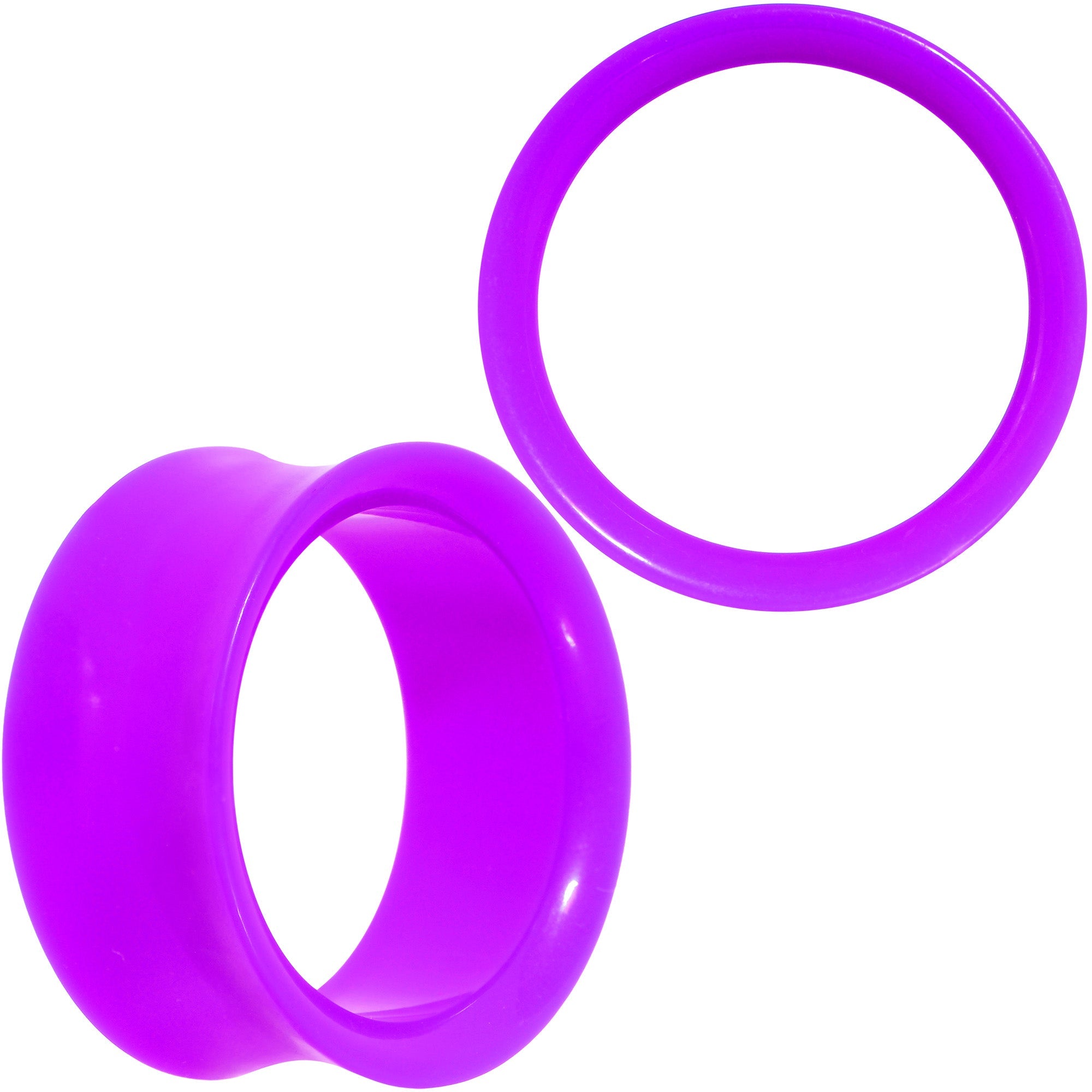BodyCandy Purple Acrylic UV Saddle Tunnel Plug Set 12mm to 26mm — feature highlight