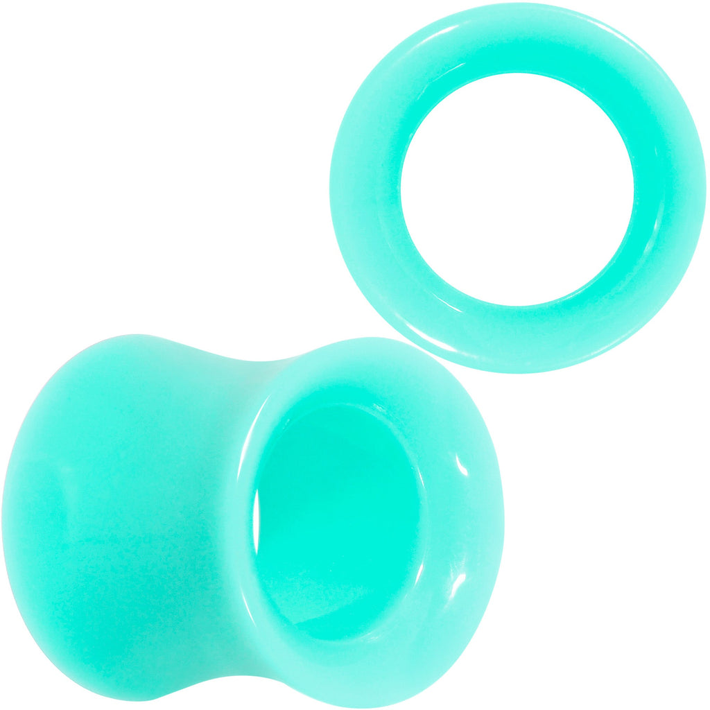 BodyCandy Aqua Acrylic UV Saddle Tunnel Plug Set 12mm to 26mm — alternative angle