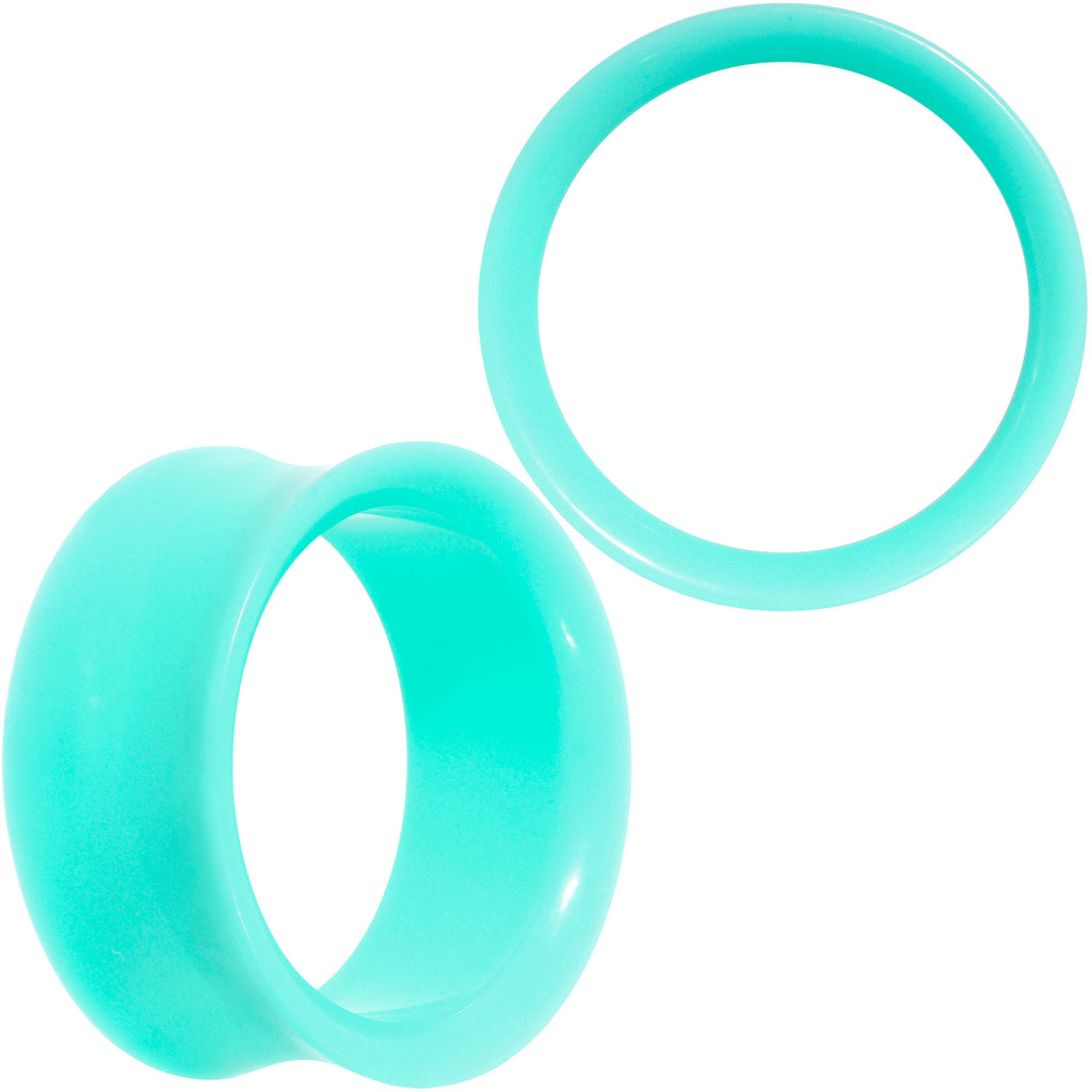 BodyCandy Aqua Acrylic UV Saddle Tunnel Plug Set 12mm to 26mm — feature highlight