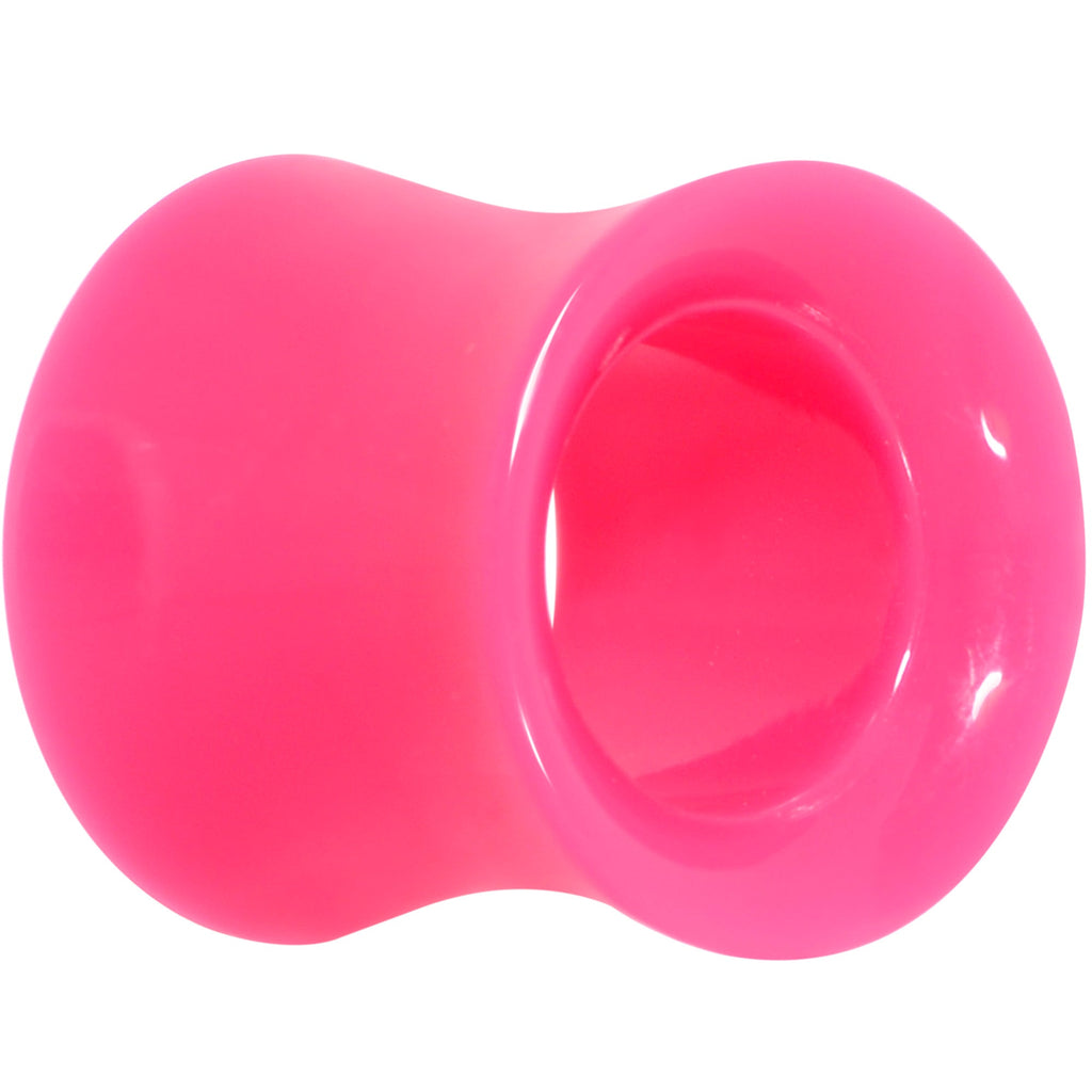 BodyCandy Pink Acrylic UV Saddle Tunnel Plug Set 12mm to 26mm — lifestyle context