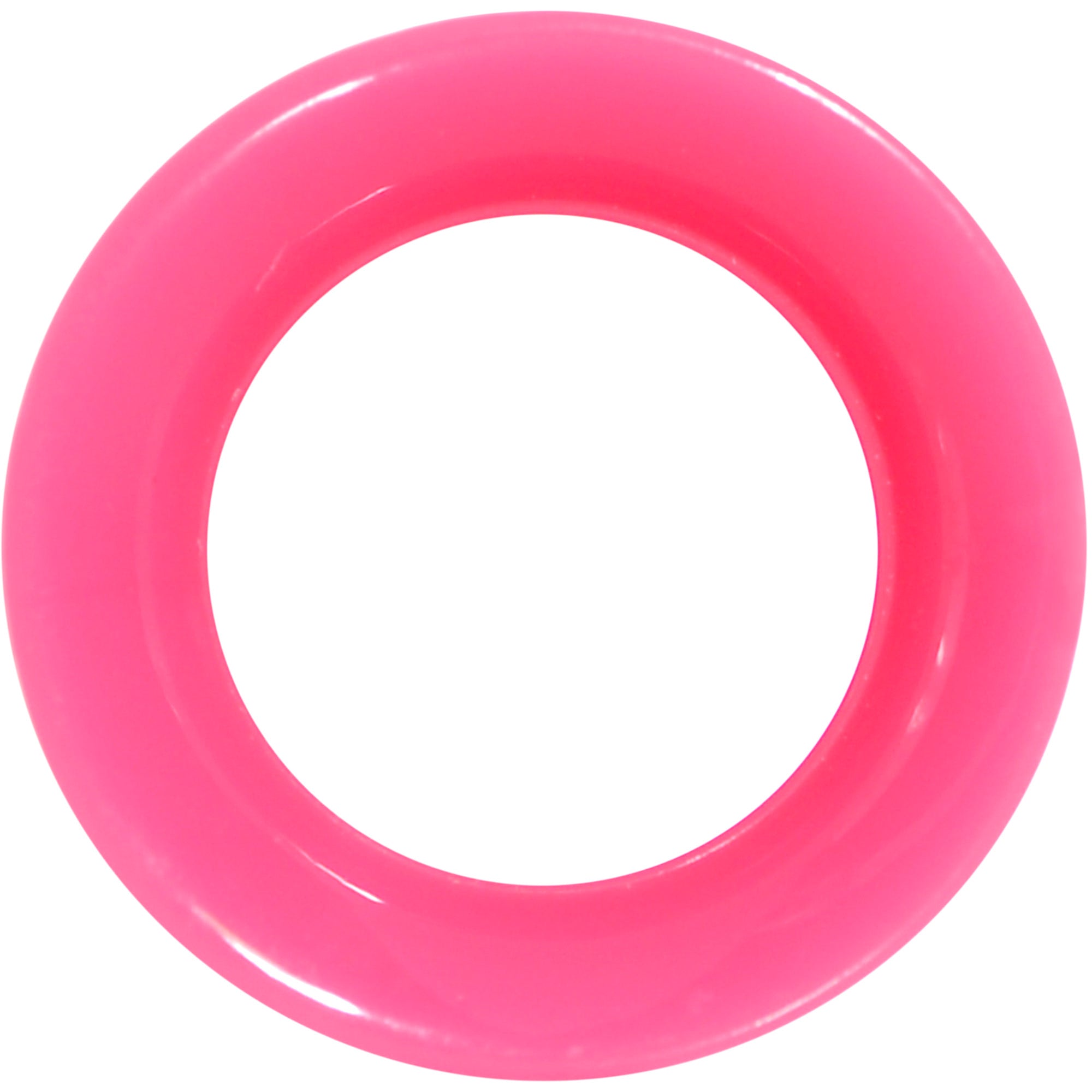 BodyCandy Pink Acrylic UV Saddle Tunnel Plug Set 12mm to 26mm — side view