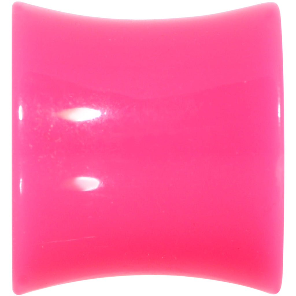 BodyCandy Pink Acrylic UV Saddle Tunnel Plug Set 12mm to 26mm — back view