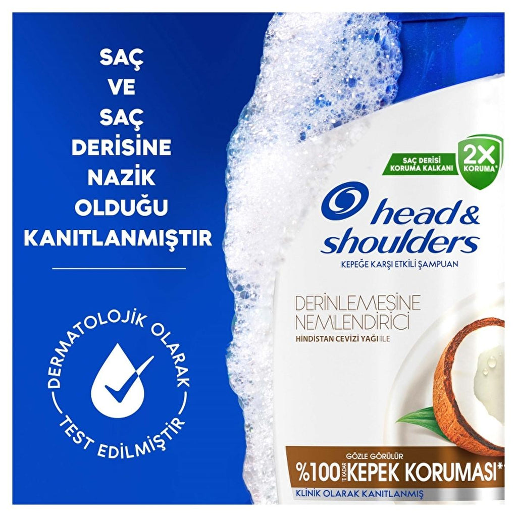 Head & Shoulders Anti-Dandruff Shampoo with Coconut Oil - Moisturizing, Dermatologically Tested - 11.16 fl oz