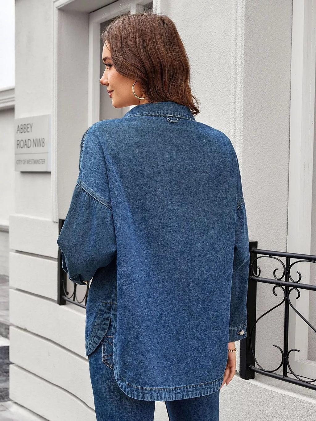 Button Up Long Sleeve Denim Shirt