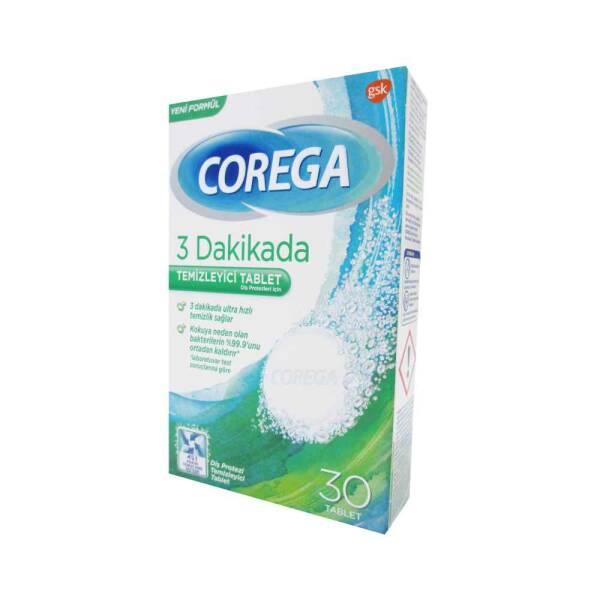 Corega Dental Prosthesis Cleaning Tablets - Effervescent Solution for Denture Hygiene - 30 Tablets