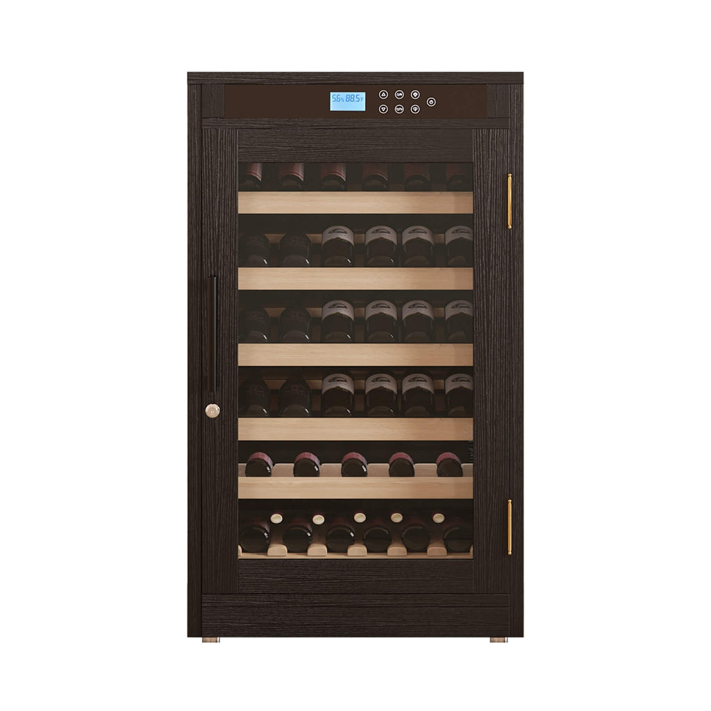 Nuvia 69-Bottle 7.6 Cu.Ft Freestanding Smart Wooden Wine Cooler With LED Touch Display (SAK24861) – SAKSBY WHOLESALE