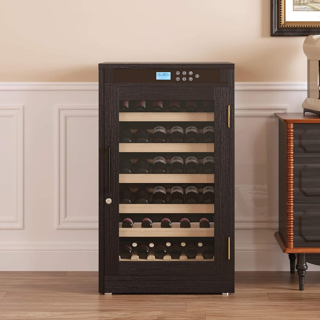 Nuvia 69-Bottle 7.6 Cu.Ft Freestanding Smart Wooden Wine Cooler With LED Touch Display (SAK24861) – SAKSBY WHOLESALE, view 8