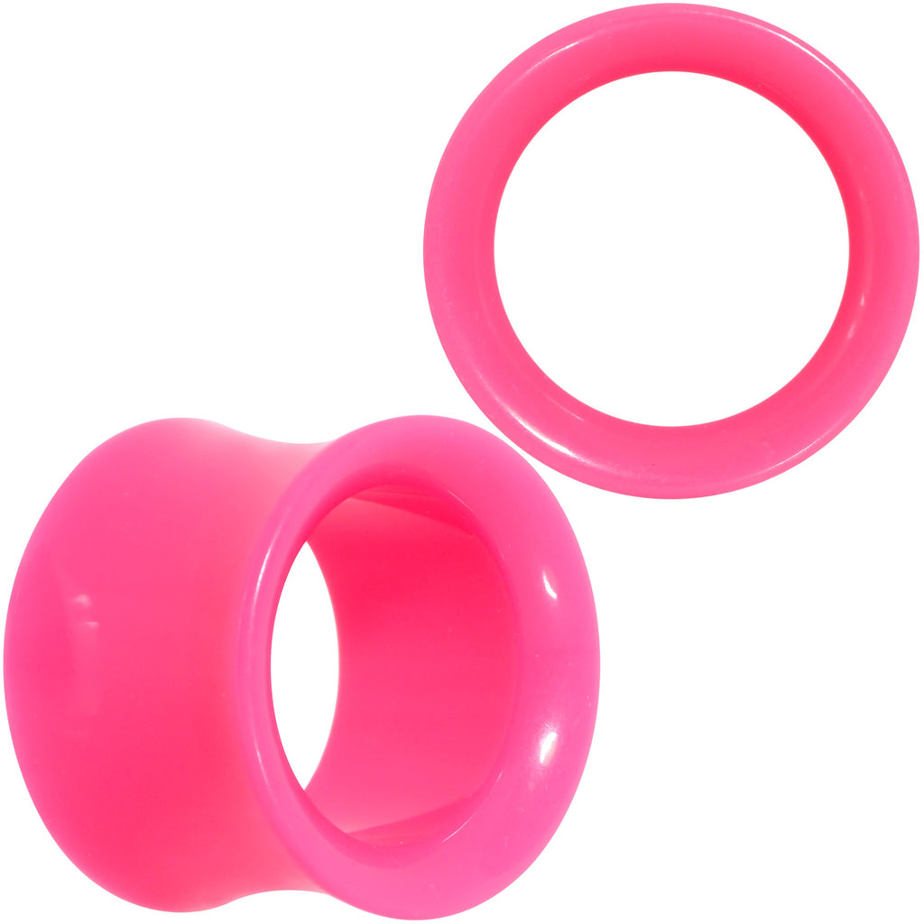 BodyCandy Pink Acrylic UV Saddle Tunnel Plug Set 12mm to 26mm — size reference