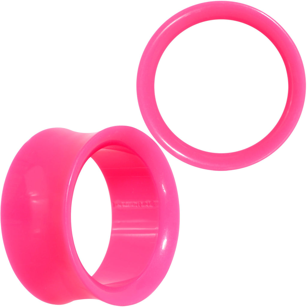 BodyCandy Pink Acrylic UV Saddle Tunnel Plug Set 12mm to 26mm — fabric or material detail