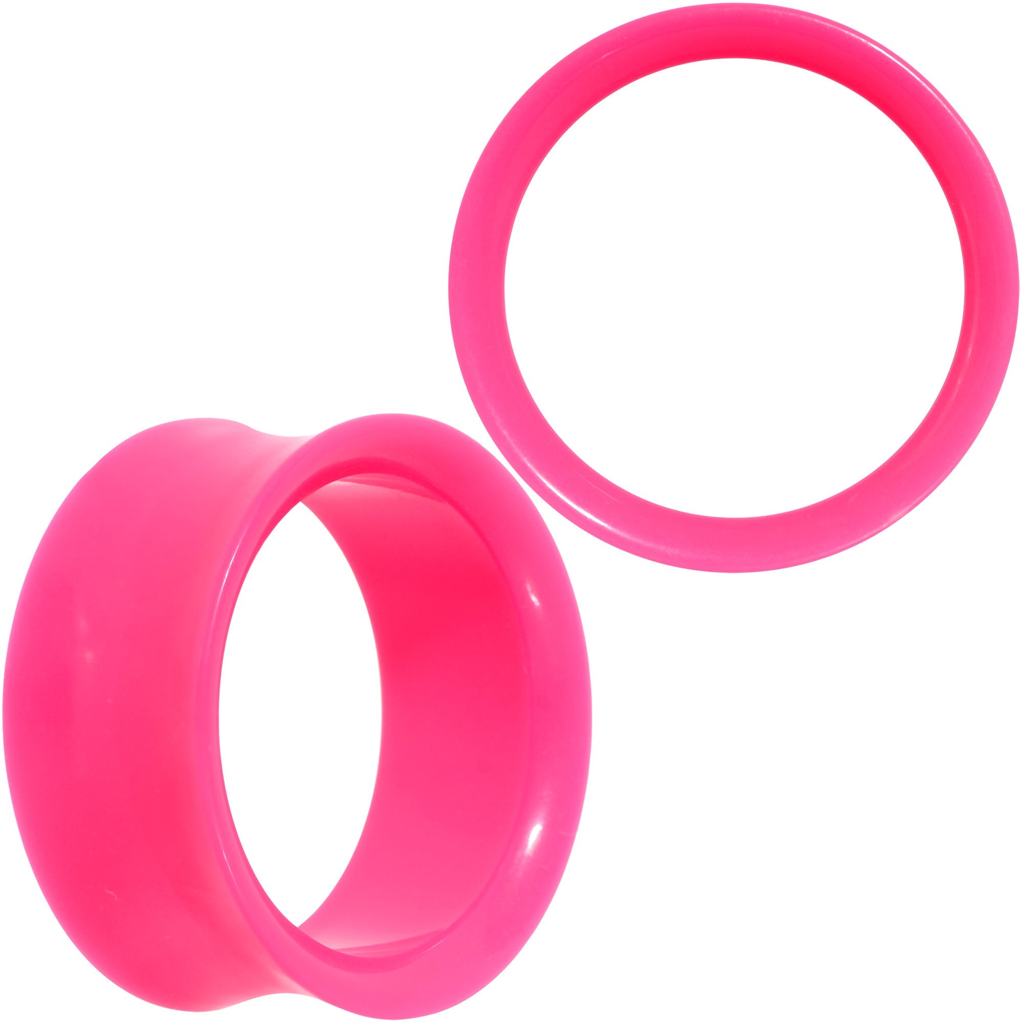 BodyCandy Pink Acrylic UV Saddle Tunnel Plug Set 12mm to 26mm — feature highlight