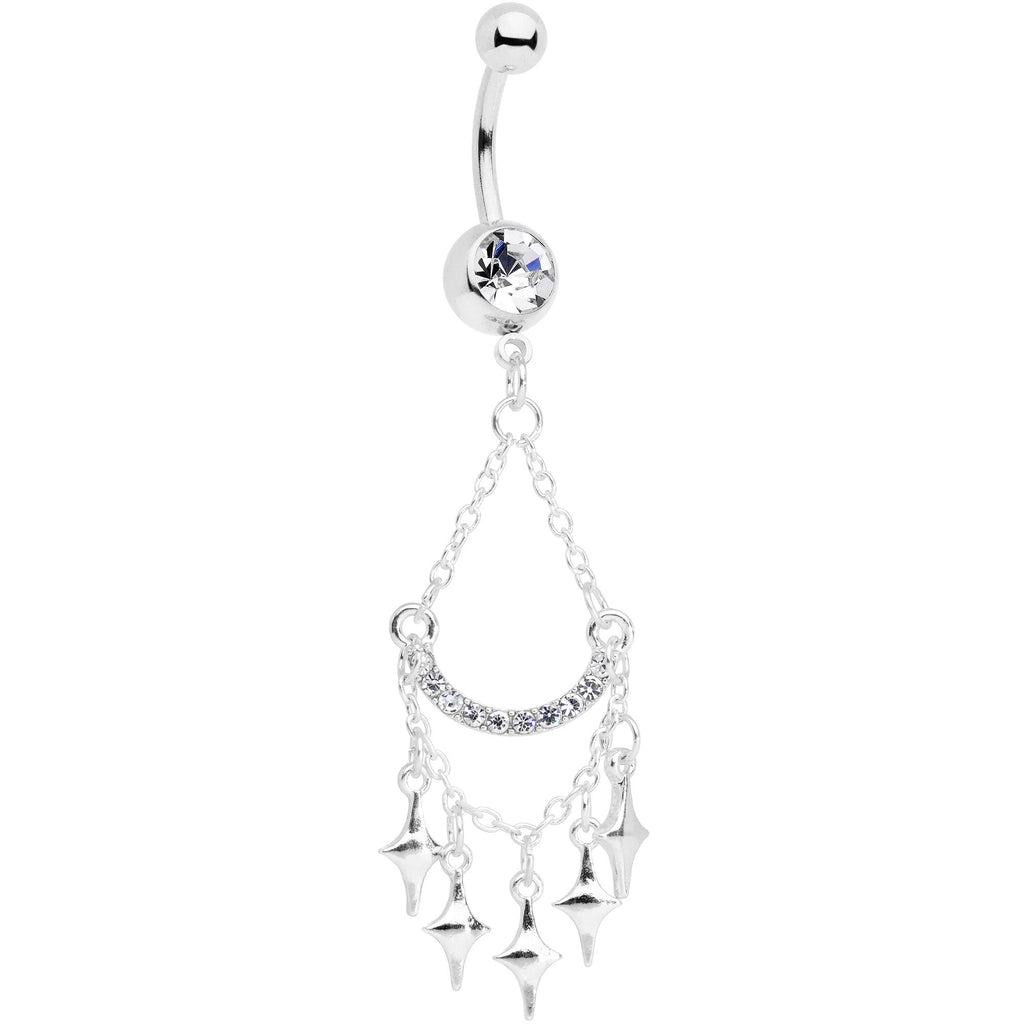 BodyCandy Clear Gem Double Drama Chandelier Dangle Belly Ring — main product shot