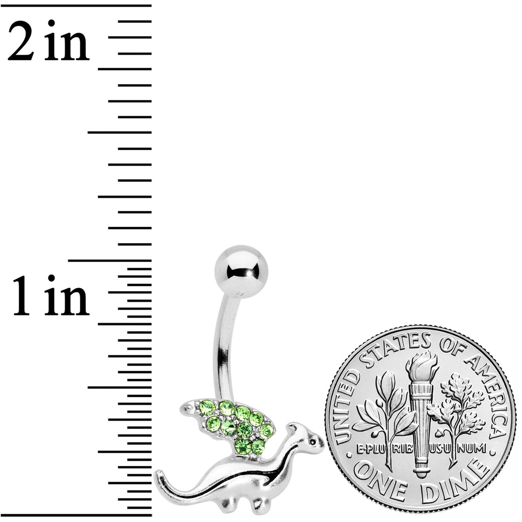 BodyCandy Green Gem Darling Dragon Belly Ring — detail close-up