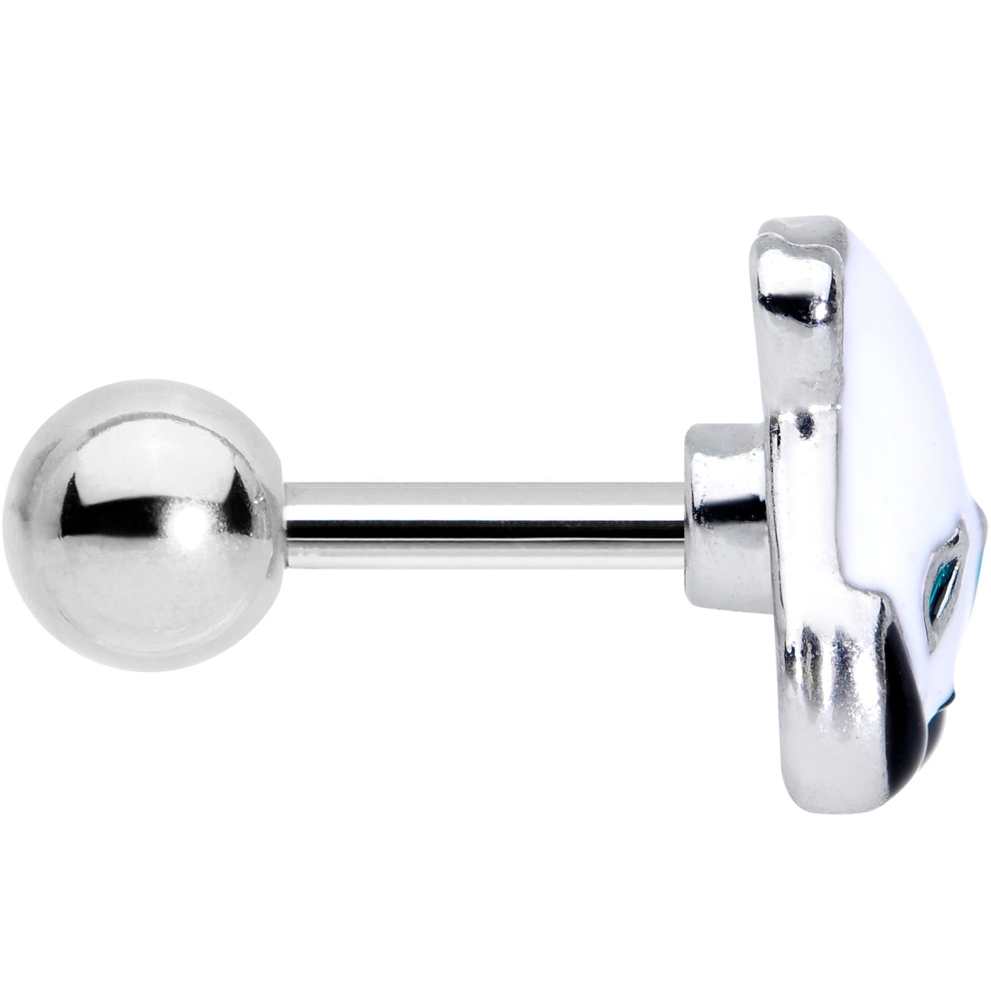 BodyCandy 16G 1/4 Black White Round Panda Bear Cartilage Tragus Earring — lifestyle context