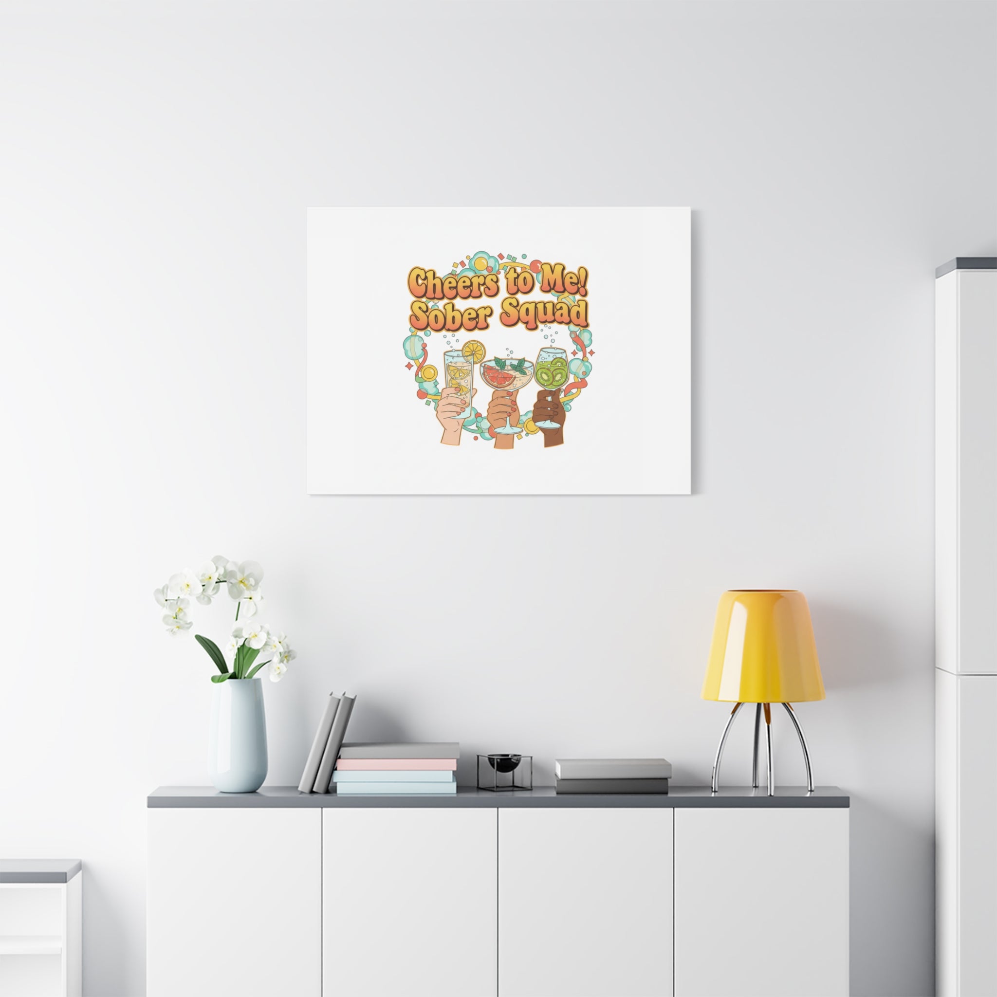 Cheers to Me Sober Squad Canvas | Dry January Mocktail Art