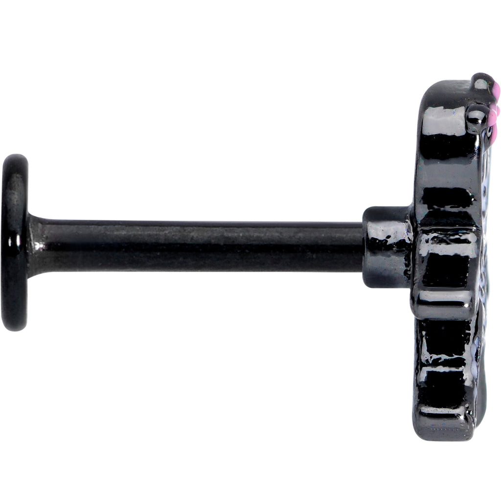 BodyCandy 16G 5/16 Black Skeleton Girl Halloween Labret Monroe Tragus — lifestyle context