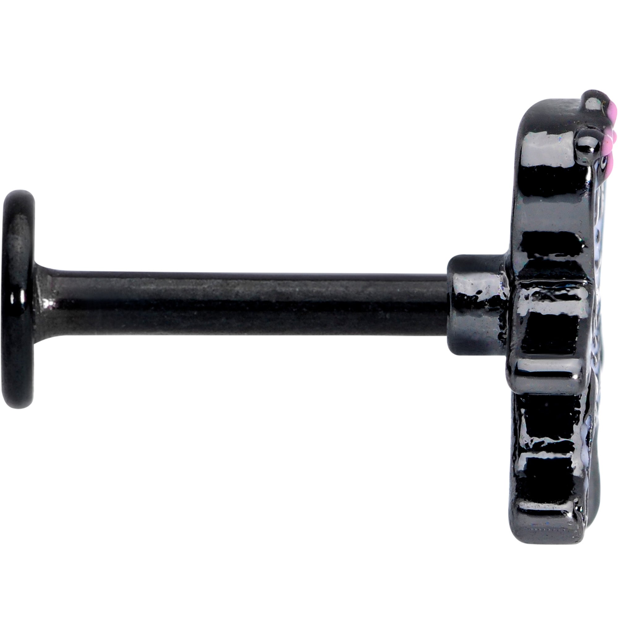 BodyCandy 16G 5/16 Black Skeleton Girl Halloween Labret Monroe Tragus — lifestyle context