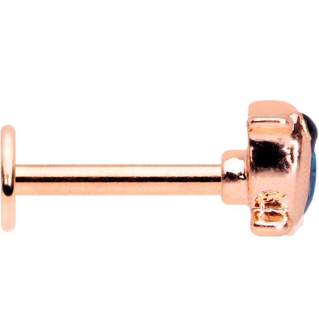 BodyCandy 16G 5/16 Rose Gold Tone Blue Bird Labret Monroe Tragus — lifestyle context