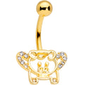 BodyCandy Clear Gem Gold Tone Flying Pigs Belly Ring — main product shot