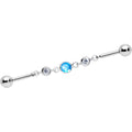 BodyCandy 14G Clear Aqua Gem Lovely Links Double Industrial Barbell 40mm — main product shot