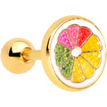 BodyCandy 16G 1/4 Gold Tone Rainbow Grapefruit Cartilage Tragus — main product shot