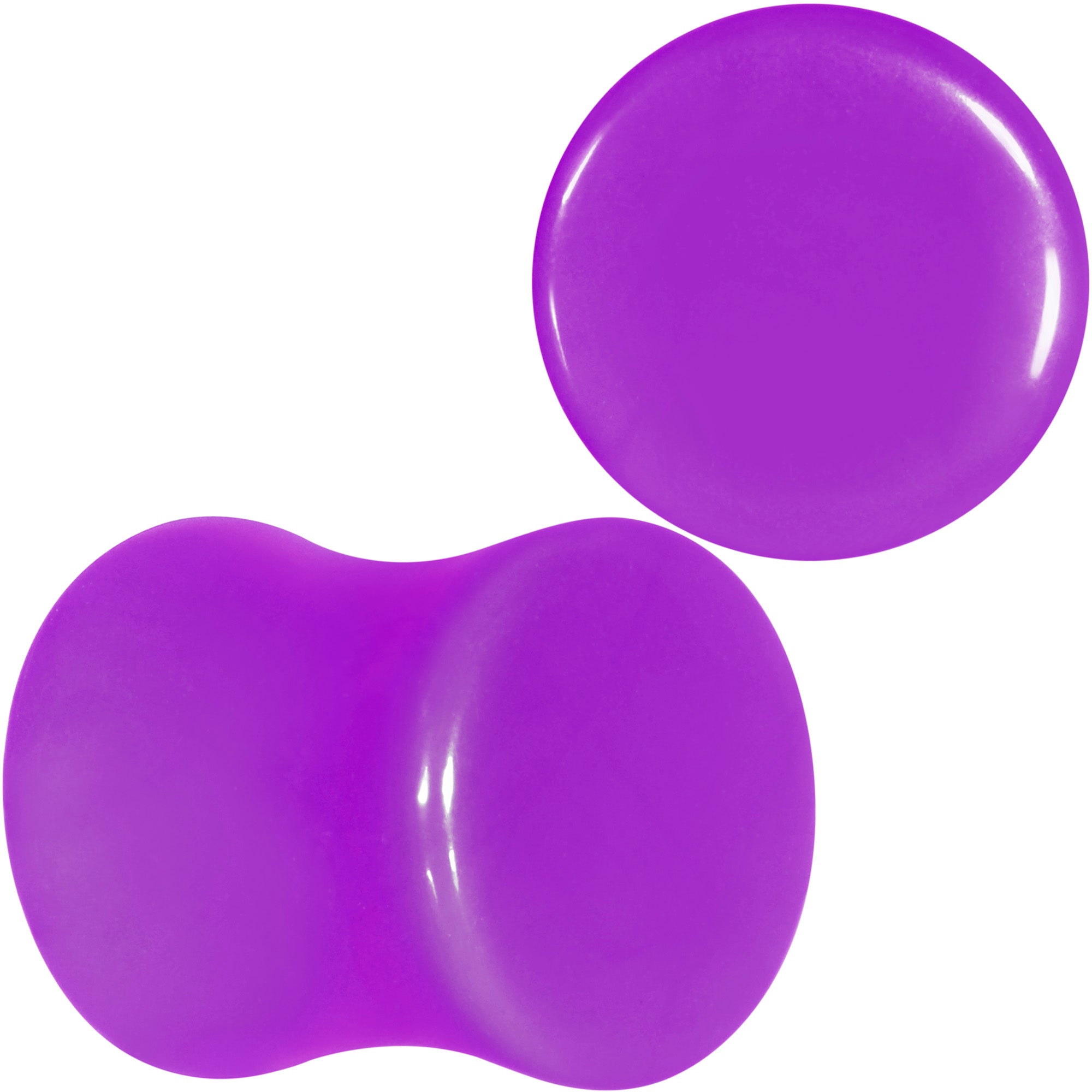 BodyCandy Purple Acrylic Saddle Plug Set 8G to 00G — alternative angle