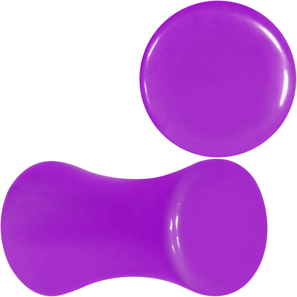 BodyCandy Purple Acrylic Saddle Plug Set 8G to 00G — color detail