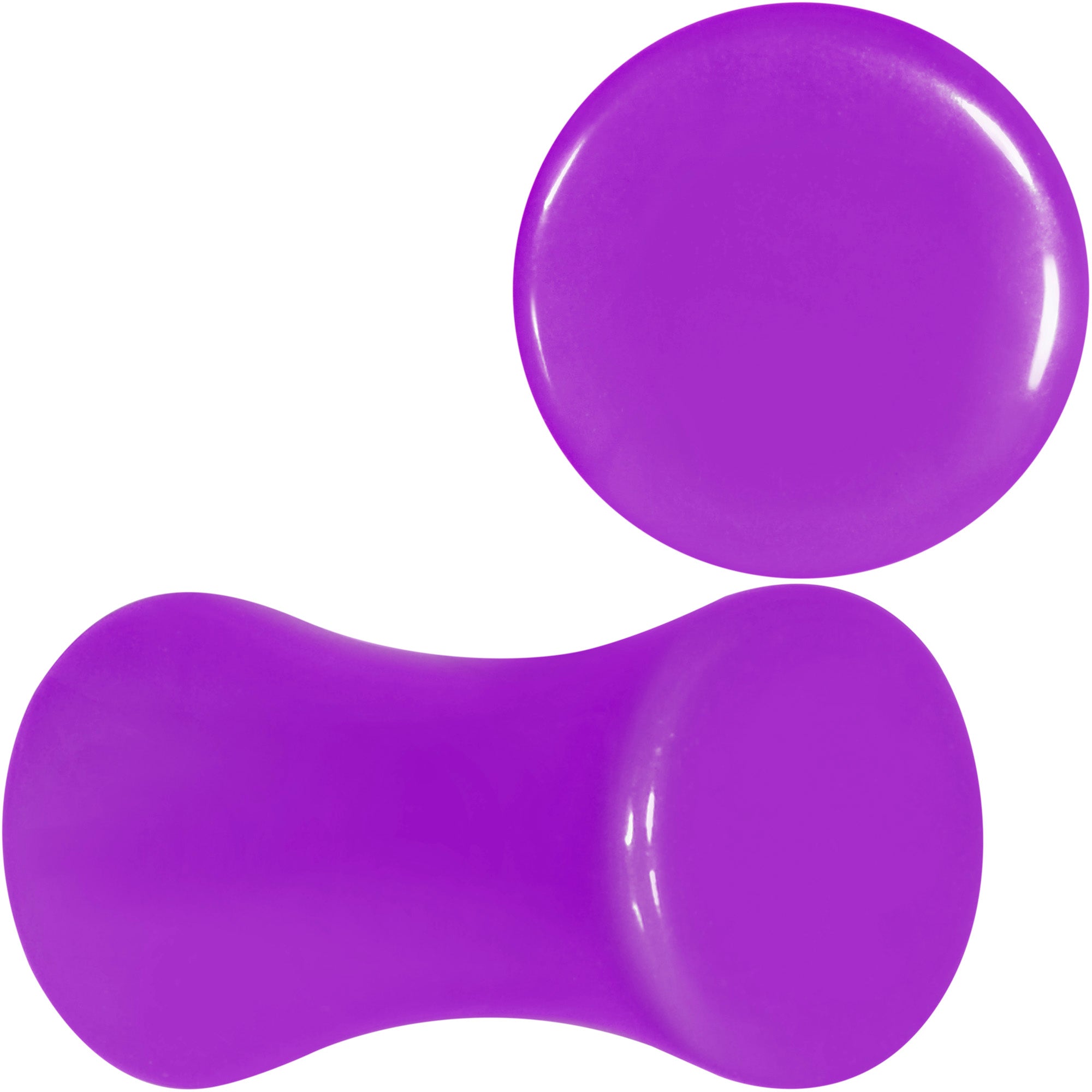 BodyCandy Purple Acrylic Saddle Plug Set 8G to 00G — color detail