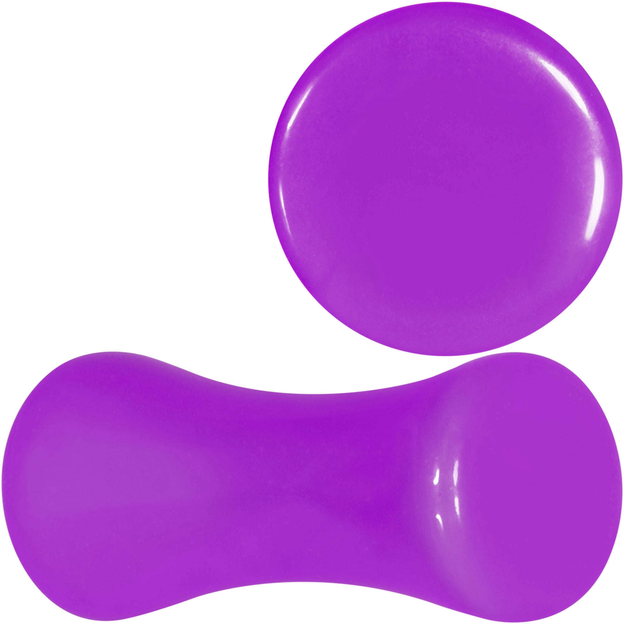 BodyCandy Purple Acrylic Saddle Plug Set 8G to 00G — size reference