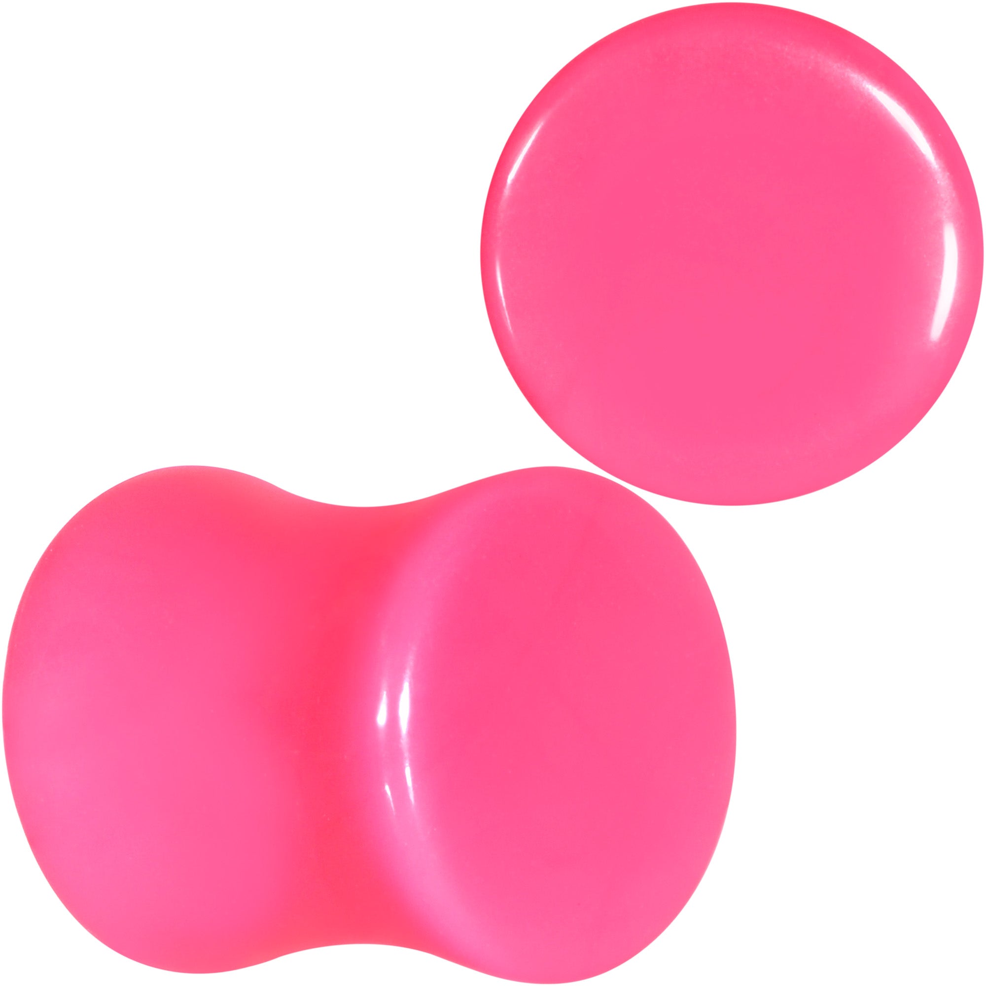 BodyCandy Hot Pink Acrylic Saddle Plug Set 8G to 00G — alternative angle