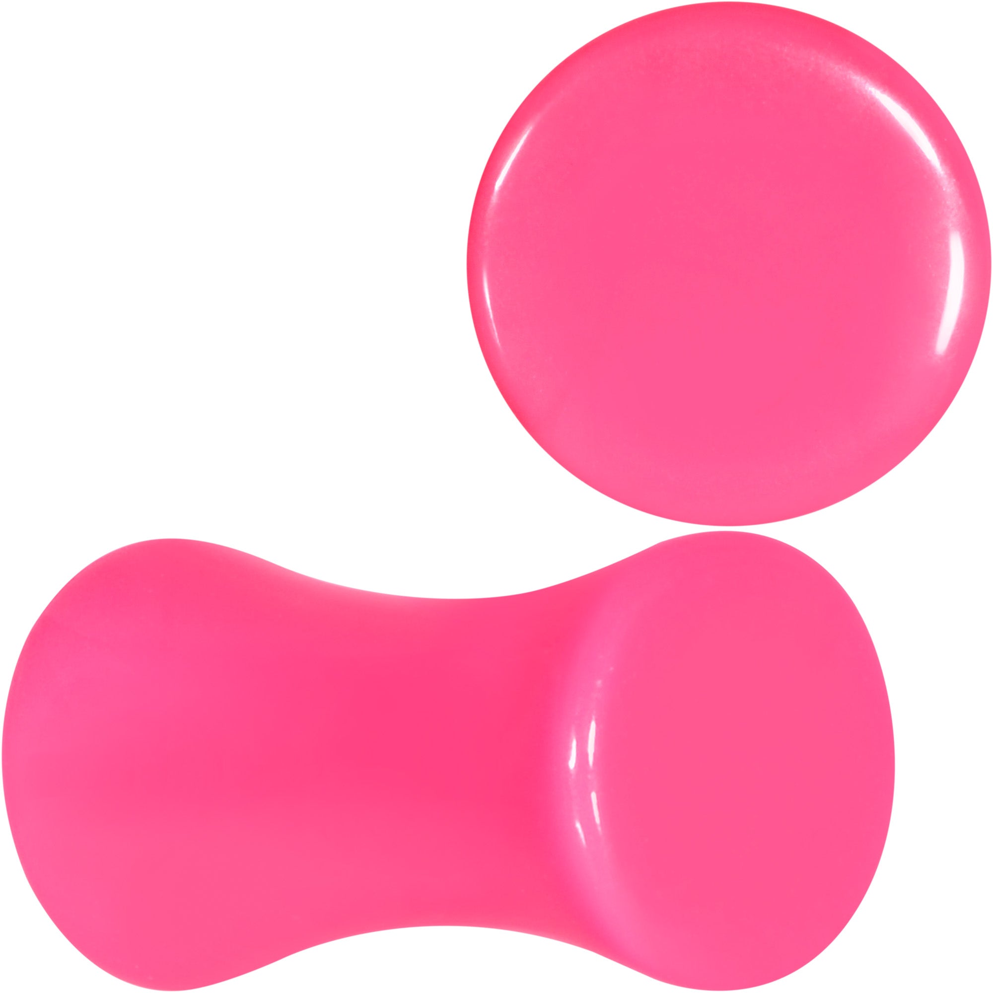 BodyCandy Hot Pink Acrylic Saddle Plug Set 8G to 00G — color detail