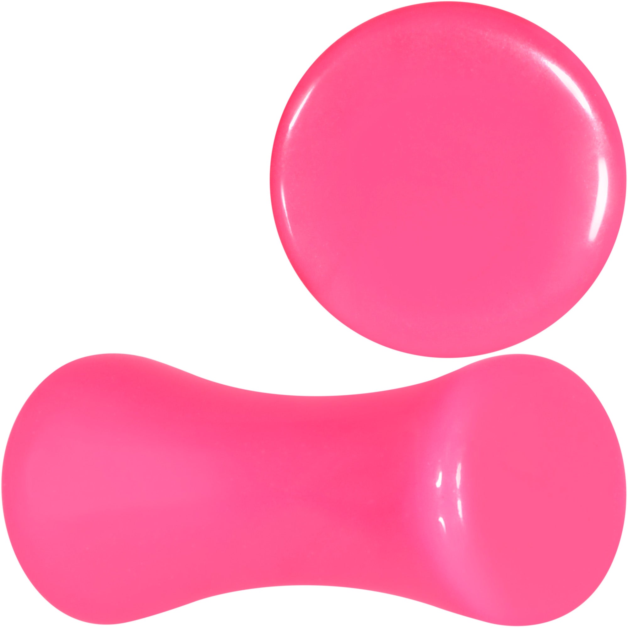 BodyCandy Hot Pink Acrylic Saddle Plug Set 8G to 00G — size reference
